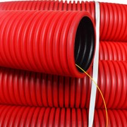 Труба гибкая двустенная 110мм для кабельной канализации красная (100м) бухта (121911100)