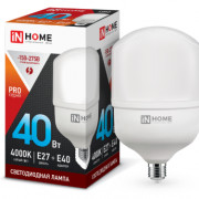 Лампа светодиодная LED-HP-PRO 40Вт 230В Е27 с адаптером E40 4000К 3600Лм IN HOME