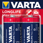 Батарейка VARTA LONGLIFE MAX POWER D бл. 2 04720101402