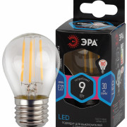 Лампы СВЕТОДИОДНЫЕ F-LED F-LED P45-9w-840-E27  ЭРА (филамент, шар, 9Вт, нейтр, E27)