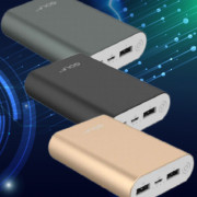 GOLF G65/ Powerbank 10000 mah + Кабель Micro usb /In Micro usb/Out USB 1 А, 2.1A/Al/Black