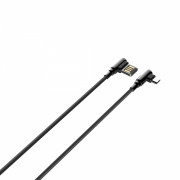 LDNIO LS421/ USB кабель Micro/ 1m/ 2.4A/ медь: 86 жил/ Угловой коннектор/ Нейлоновая оплетка/ Gray