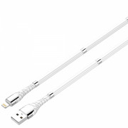 LDNIO LS511/ USB кабель Lightning/ 1m/ 2.4A/ медь: 86 жил/ Магнитная оплетка/ White