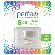 Perfeo USB 8GB M05 Metal Series + TypeC reader