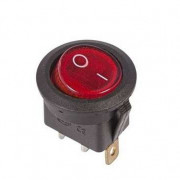 Выключатель клавишный круглый 250В 6А (3с) ON-OFF красн. с подсветкой (RWB-214 SC-214 MIRS-101-8) Rexant 36-2570