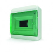 Щит навесной ЩРН-П-8, IP41, прозрачная зелёная дверца