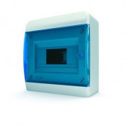 Щит навесной ЩРН-П-8, IP41, прозрачная синяя дверца