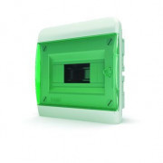 Щит встраиваемый ЩРВ-П-8, IP41, прозрачная зелёная дверца