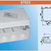 Коробка распаячная КМР-050-041 пылевлагозащитная, 10 мембранных вводов, уплотнительный шнур (150х110