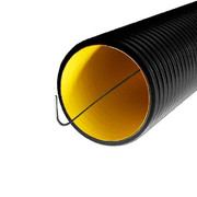 Труба гибкая двустенная  для открытой прокладки   ПВ-0 УФ  д.50мм цвет черный (100м)с протяжкой (151950)