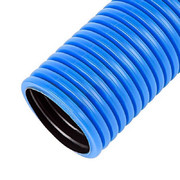 Труба гофрированная двустенная ПЭ гибкая тип 250 б/з синяя диам.125 (50м/уп) (PR15.0020)