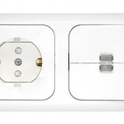 Беларусь Блок скрытый: выключатель одноклавишный с индикацией + розетка В-РЦ-681 (В-РЦ-681)