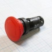 Кнопка грибовидная с фиксацией поворотная 1НО+1НЗ красная (XB7ES545P)