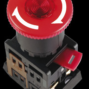 Кнопка красная с фиксацией ANE22 Гриб с подсветкой неон 1з+1р 240В (BBG40-ANE-K04)