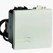 BRAVA Выключатель одноклавишный двухмодульный с   подсветкой белый (76002BL)