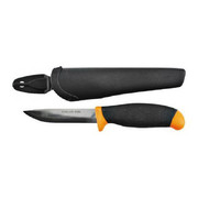 Нож строительный L=100 мм нержавеющая сталь прорезиненная ручка (с чехлом) (10611)