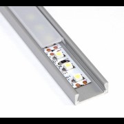 Профиль накладной алюминиевый 2м с матовым экраном 2 заглушки 4 крепежа для светодиодных лент (CAB263)