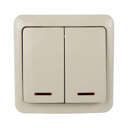 Выключатель 2-кл. ОП VIOLA 10А IP20 с подсветкой крем. LEZARD 751-0300-112