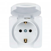 Розетка 1-м ОП с крышкой VIOLA с заземл. бел. LEZARD 751-0200-123