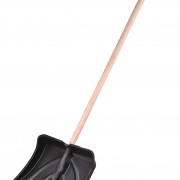 Лопата пластмассовая Морозко с пластинкой с деревянным черенком (490х380) (68101)