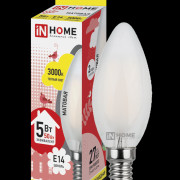 Лампа светодиодная LED-СВЕЧА-deco 5Вт 230В Е14 3000К 450Лм матовая IN HOME