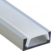 Профиль накладной алюминиевый 2м матовый экран 2 заглушки 4 крепежа для светодиодных лент (CAB262)