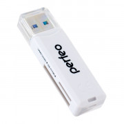 Perfeo Card Reader 3.0, SD(SDHC,SDXC)/MMC+Micro SD(SDHC,SDXC), (PF-VI-CR3002C-3.0 White) белый