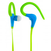 Perfeo наушники внутриканальные с креплением за ухом спортивные FITNESS зелёные/синие