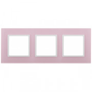 14-5103-30  ЭРА Рамка на 3 поста, стекло, Эра Elegance, розовый+бел