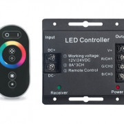 Контроллер для RGB 288W 24А с сенсорным пультом управления цветом (черный)