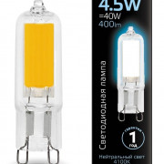 Лампа Gauss LED G9 AC220-240V 4.5W 400lm 4100K Glass 1/10/200