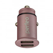 PERFEO Автомобильное зарядное устройство с двумя разъемами USB, 2x2.4А, розовый, 