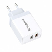 Сетевое ЗУ SmartBuy® FLASH, QC3.0+2.4 А, белое, 2 USB (SBP-2022)