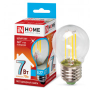 Лампа светодиодная LED-ШАР-deco 7Вт 230В Е27 4000К 630Лм прозрачная IN HOME*