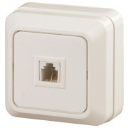 2-302-02  Intro Розетка телефонная RJ11, IP20, ОУ, Quadro, сл.кость