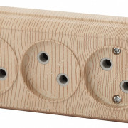 2-205-11  Intro Розетка 3х2P, 16А-250В, IP20, ОУ, Quadro, сосна