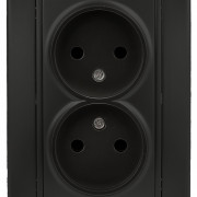 1-204-05  Intro Розетка 2х2P, 16А-250В, IP20, СУ, Plano, антрацит