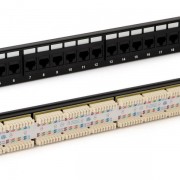 Патч-панель 19' 1U 24 порта RJ45 категория 5e Dual IDC ROHS черный