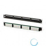 Патч-панель высокой плотности 19', 24хRJ-45, UTP, Cat.5e, 0,5U