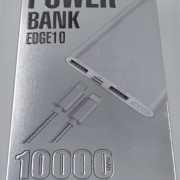 GOLF EDGE10/ Powerbank 10000 mah +Micro usb /In Micro usb, Lighting /Out USB 1 А, 2.1A/ Silver
