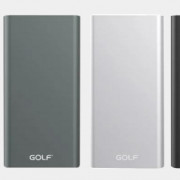 GOLF EDGE5/ Powerbank 5000 mah + Кабель Micro usb /In Micro usb, Lighting /Out 2.1A/ Gold